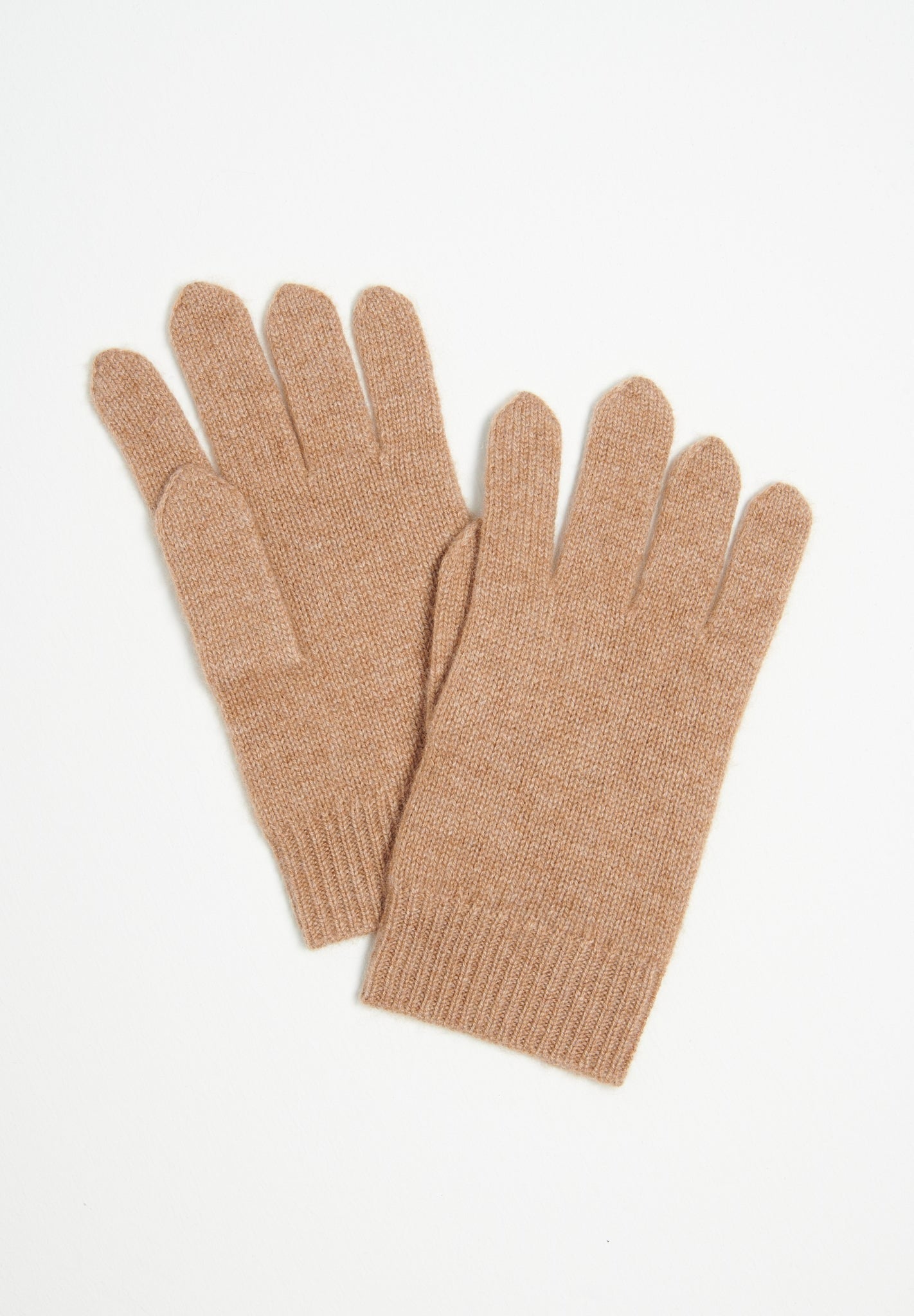 Camel 4-thread cashmere gloves