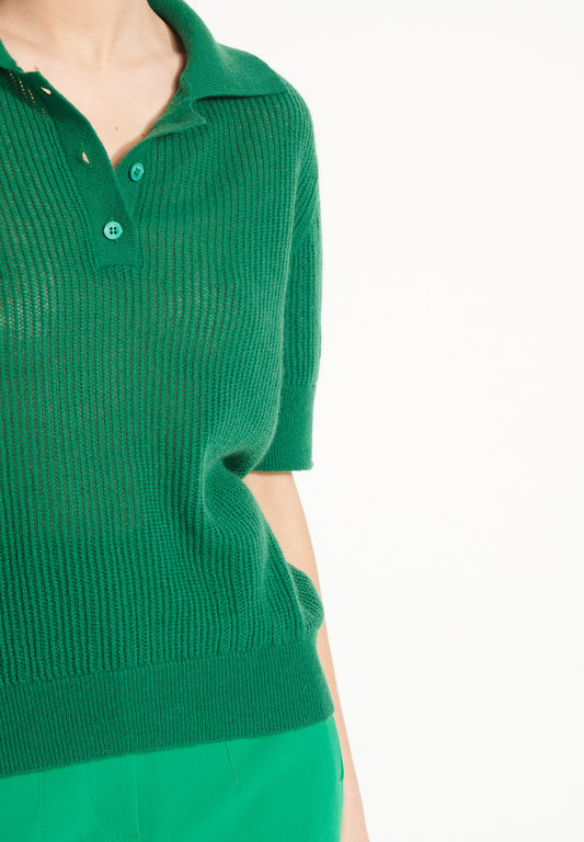 Pull cachemire femme uni manches courtes Vert suzanne, Pull OLIVIA